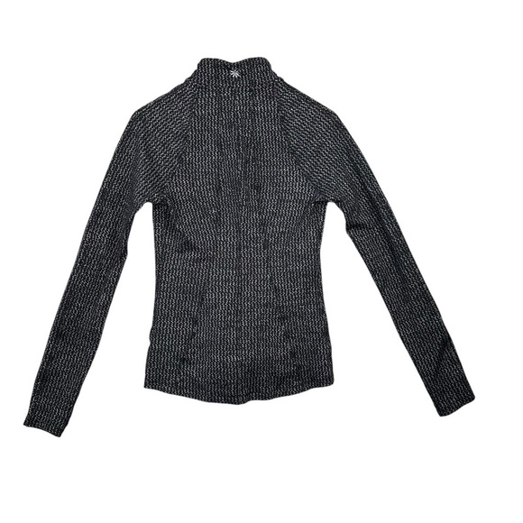 Athleta Heartbeat Hope Full Zip Jacket Herringbone Black Grey Size Small - Picture 4 of 13